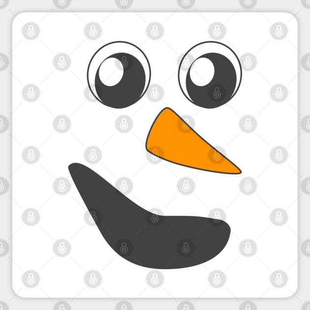 Cute ugly Christmas Snowman Face Sticker by rayraynoire